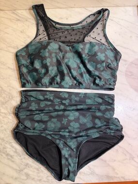 Albion Teal Floral Mesh-Accent One-Piece Swimsuit